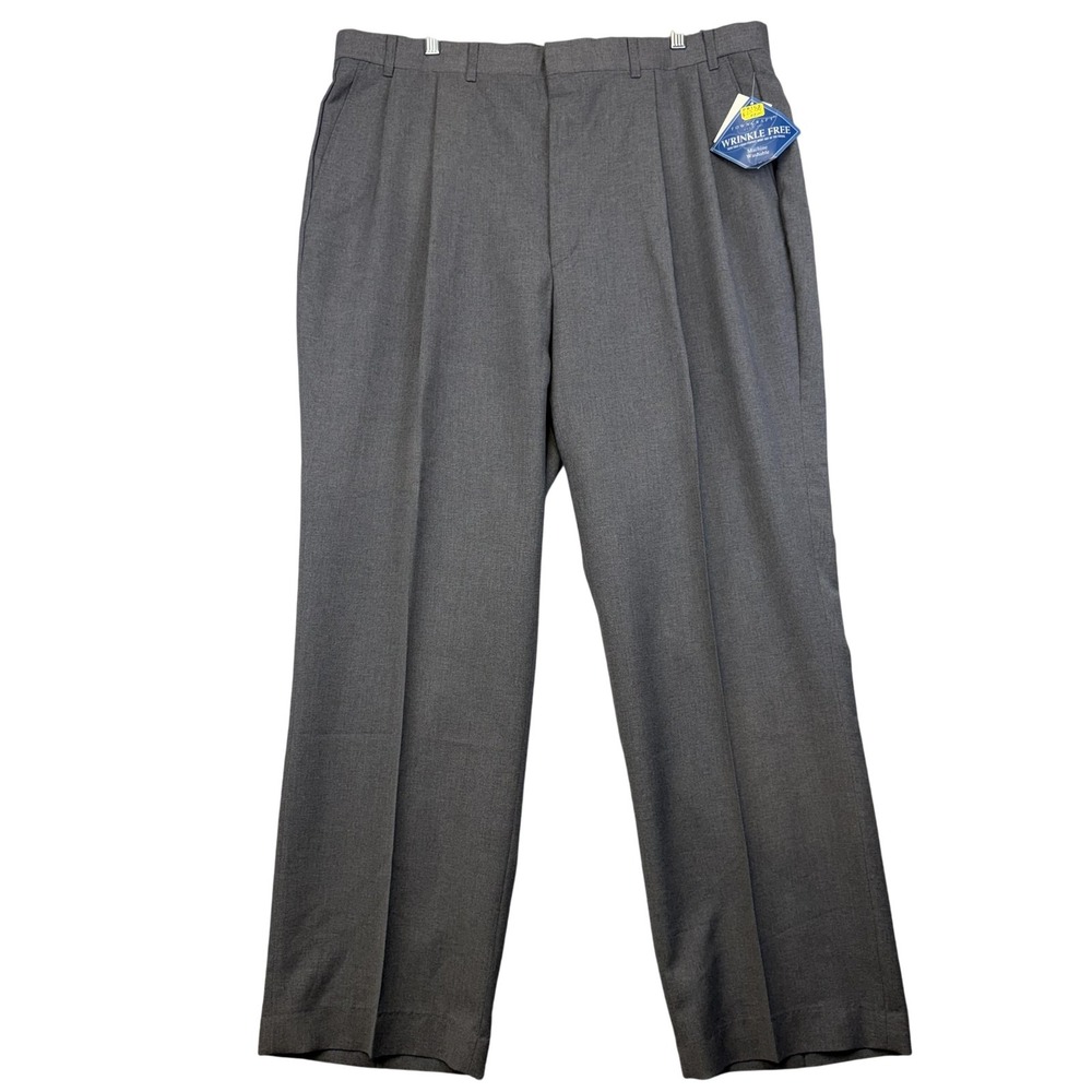 Vintage Towncraft Pants Mens‎ 42x32 Gray Dress Wrinkle Free Trousers USA 90s